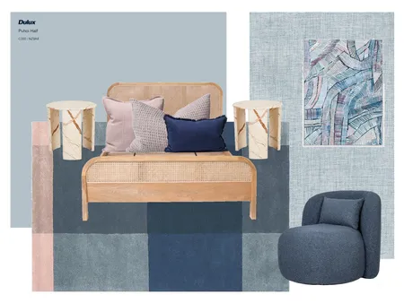 Moody Blues Primary Bedroom Interior Design Mood Board by The Deane Studio on Style Sourcebook