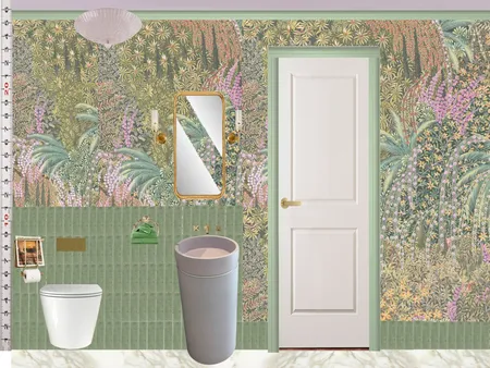 Powder Room Scale Design Green Mixer Taps Interior Design Mood Board by dl2407 on Style Sourcebook