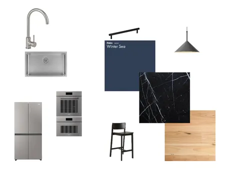 Azolla Place Kitchen Dark blue Interior Design Mood Board by terra spatial design on Style Sourcebook