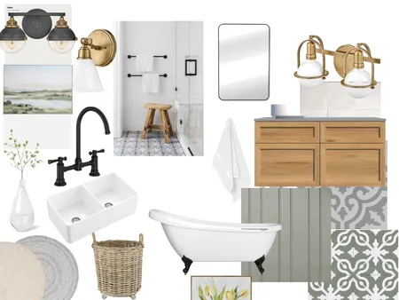 Modern Farmhouse Bathroom Interior Design Mood Board by moneil on Style Sourcebook