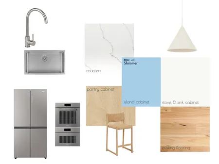 Kitchen moodboard - light blue & birch - 6 azolla place Interior Design Mood Board by terra spatial design on Style Sourcebook