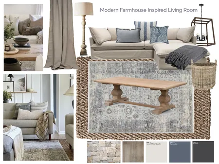 Modern Farmhouse Inspired Living Room Interior Design Mood Board by House W Designs on Style Sourcebook