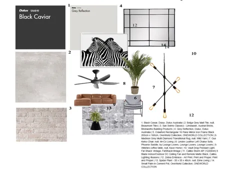 Industrial lounge room sample board Interior Design Mood Board by donnellamerrett@yahoo.com.au on Style Sourcebook