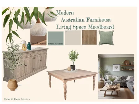Modern Australian Farmhouse Living space Interior Design Mood Board by Down to Earth Interiors on Style Sourcebook