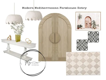 Modern Farmhouse Mediterranean Entry Interior Design Mood Board by Mz Scarlett Interiors on Style Sourcebook