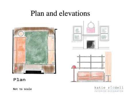 Plan and elevations Interior Design Mood Board by Katie Riddell Interior Decorator on Style Sourcebook