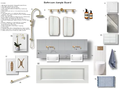 Bathroom Sample Board Interior Design Mood Board by Hayley Parker on Style Sourcebook