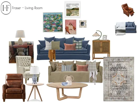 Fraser - Living space Interior Design Mood Board by Ivy + Finch Design on Style Sourcebook