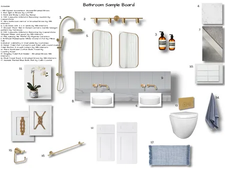 Bathroom Sample Board Interior Design Mood Board by Hayley Parker on Style Sourcebook