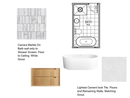 Marks Upstairs Bathroom Interior Design Mood Board by staged design on Style Sourcebook