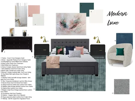 Luxe bedroom Interior Design Mood Board by Catharina Storer on Style Sourcebook