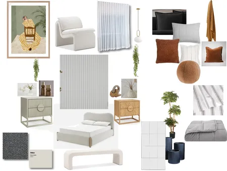 Guest Bedroom Rust - Option 1A - Castlery Rochelle Bed - White Slats Interior Design Mood Board by alexk.gc24 on Style Sourcebook