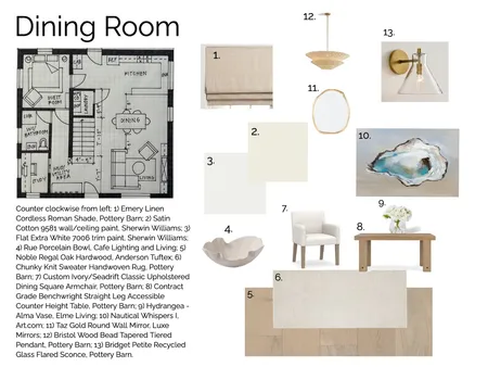 Dining Room Sample Board Interior Design Mood Board by emohr9@gmail.com on Style Sourcebook