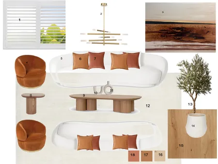Living Room Sample Board Interior Design Mood Board by Hoda Nozari on Style Sourcebook
