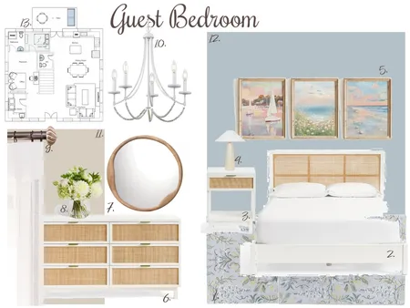 Guest Bedroom Sample Board - Module 9 - Chloe Ray Interior Design Mood Board by chloeray31 on Style Sourcebook