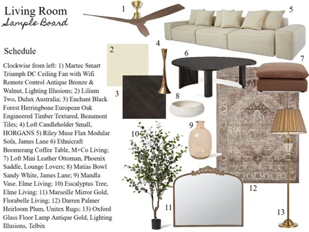 Module 9 - Living Room Sample Board Interior Design Mood Board by salenebb on Style Sourcebook