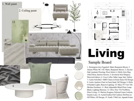 Living Sample Board Interior Design Mood Board by HaylieC on Style Sourcebook