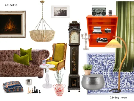 Eclectic Living Room Interior Design Mood Board by justineliasmorales on Style Sourcebook