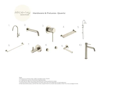 hardware and Fixtures TAPWARE- QUARTZ Interior Design Mood Board by Alice + Ivy Design Studio on Style Sourcebook