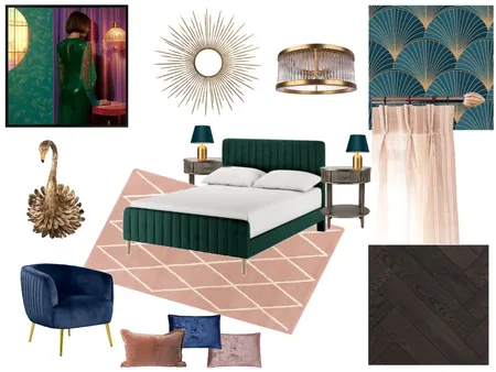art deco bedroom Interior Design Mood Board by melissa lupton on Style Sourcebook