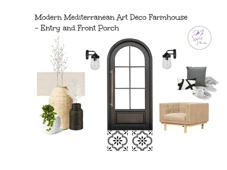 Modern Mediterranean Art Deco Farmhouse - Entry and Front Porch Interior Design Mood Board by Mz Scarlett Interiors on Style Sourcebook