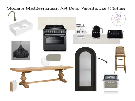 Modern Mediterranean Art Deco Farmhouse Kitchen Interior Design Mood Board by Mz Scarlett Interiors on Style Sourcebook
