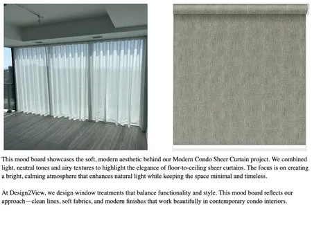 Modern Condo Sheer Curtain Mood Board | Design2View Interior Design Mood Board by Design2View Blinds & Window Covering on Style Sourcebook