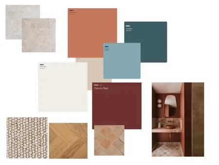 Accented Analogous Colur Sheme (Orange, Orange-Red, Red & Blue-Green) Interior Design Mood Board by Emma White on Style Sourcebook
