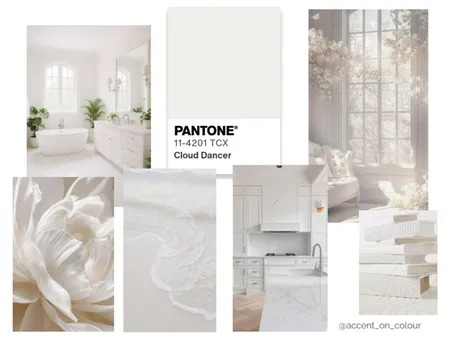 Cloud Dancer 2026 Colour of the Year Interior Design Mood Board by Accent on Colour on Style Sourcebook