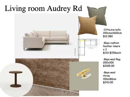 Audrey Road living room Interior Design Mood Board by Leigh Fairbrother on Style Sourcebook
