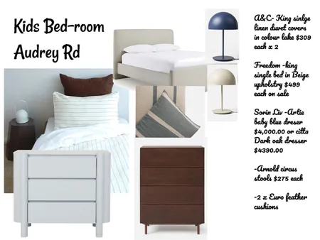 Audrey Road Kids room Interior Design Mood Board by Leigh Fairbrother