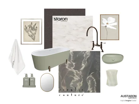 Chic Bathroom with Staron® Solid Surface & Acrylic Couture Interior Design Mood Board by Austaron Surfaces on Style Sourcebook