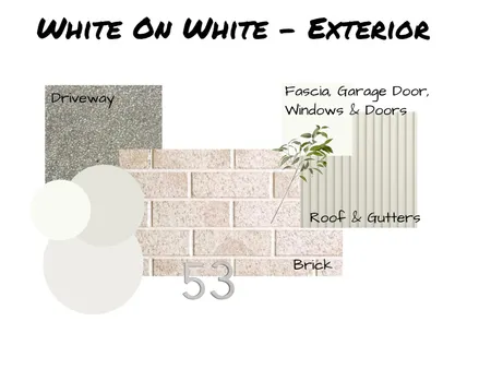 White on White Exterior Colour Board Interior Design Mood Board by HerHaus Designs on Style Sourcebook