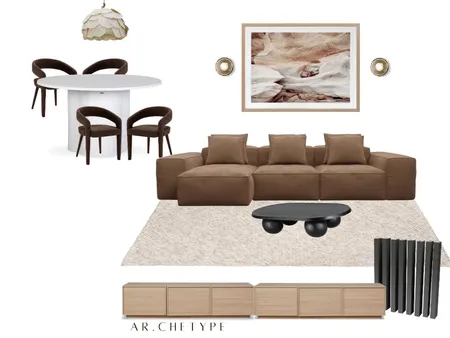 Tan and Choc Lounge Room Interior Design Mood Board by AR.CHETYPE DESIGN on Style Sourcebook