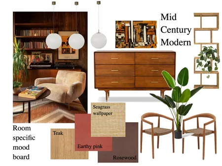 Mid Century Modern 'room specific' mood board Interior Design Mood Board by SarBearDesi on Style Sourcebook