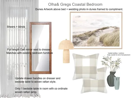 O & G Coastal Master Bedroom Interior Design Mood Board by KM2639 on Style Sourcebook