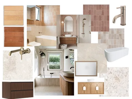 Beige and Terracotta Bathroom Interior Design Mood Board by Makarsha on Style Sourcebook