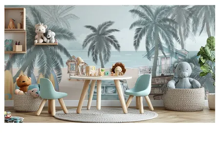 Vintage Coastal Beach Wall Mural Interior Design Mood Board by Giffywalls on Style Sourcebook