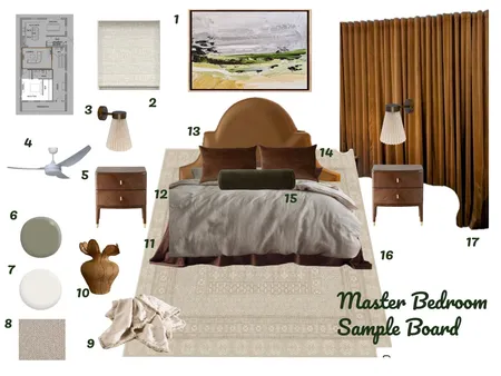 Paddington Terrace House Victorian Master Bedroom Sample Board Interior Design Mood Board by Dune Drifter Interiors
