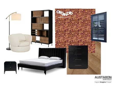 Bedroom with Organoid Rosenblüten Interior Design Mood Board by Austaron Surfaces