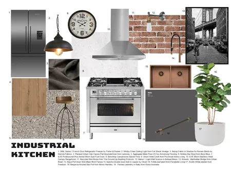 Industrial Kitchen Interior Design Mood Board by Sharon on Style Sourcebook