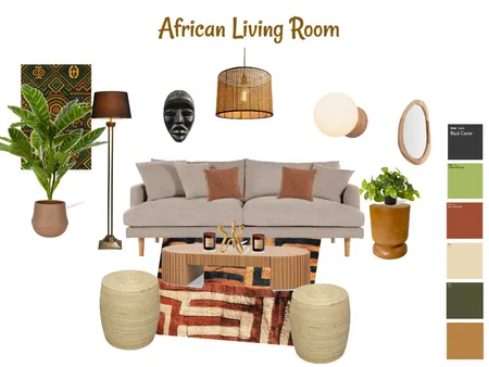 African Living Room MB Interior Design Mood Board by daphny100