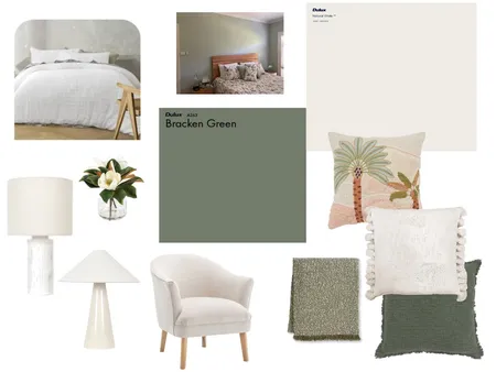 Fern Bay house bedroom Interior Design Mood Board by Renomenow