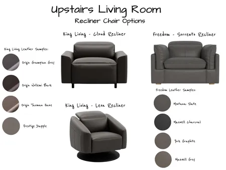 SANCHEZ - Upstairs Parents Living Room Recliner Chairs Options Interior Design Mood Board by Six Castle Designs