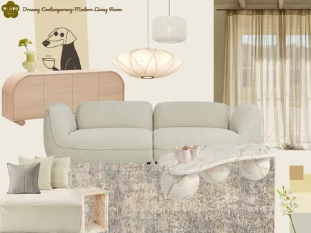Dreamy Contemporary Modern Living Room Interior Design Mood Board by Moodi Interiors on Style Sourcebook