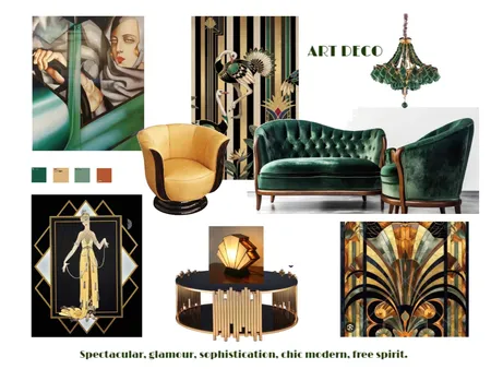 Art Deco Room Board Interior Design Mood Board by Chignon
