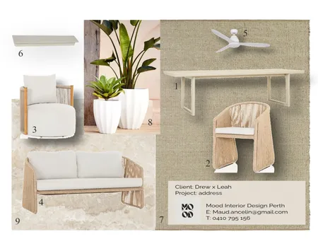 Drew x Leah Outdoor Interior Design Mood Board by maud.ancelin