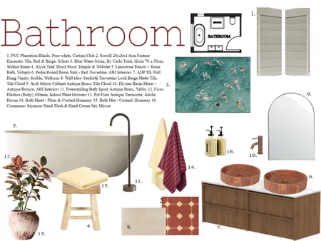 Bathroom- First floor Interior Design Mood Board by BeaRoseRees