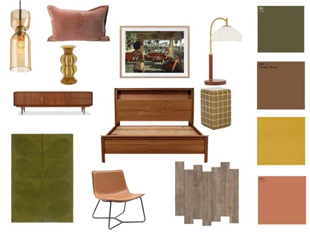 MID CENTURY OLIVE ORANGE Interior Design Mood Board by sarahchristy on Style Sourcebook