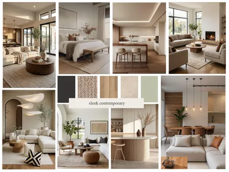 Sleek Contemporary Moodboard Interior Design Mood Board by RACHMCEACHRAN